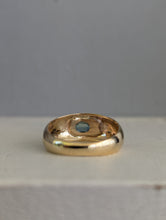 Load image into Gallery viewer, Chunky curved vintage band with teal blue Australian sapphire stars
