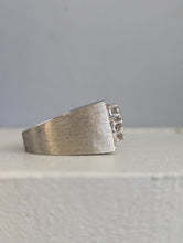 Load image into Gallery viewer, Old European diamond tank ring in 9ct white gold.

