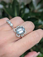 Load image into Gallery viewer, Mid century silver aquamarine ring German made.
