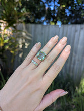 Load image into Gallery viewer, Refreshing prasiolite in vintage sterling silver cocktail ring
