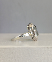 Load image into Gallery viewer, Bright aquamarine in German silver c1930s
