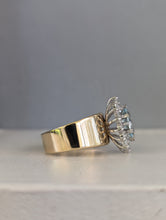 Load image into Gallery viewer, The Marquis de Aquamarine with spinel halo 9ct gold
