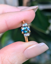 Load image into Gallery viewer, Vintage c1980 Parti Sapphire and Diamond Ring in 18ct yellow gold
