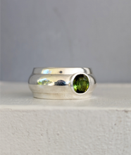Load image into Gallery viewer, Thick tourmaline donut band vintage sterling silver 
