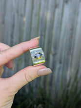 Load image into Gallery viewer, Statement chocolate zircon and Goshenite wide sterling silver ring
