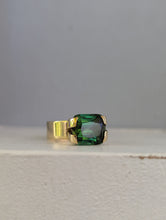 Load image into Gallery viewer, Architectural minimalist Tourmaline ring 9ct yellow gold
