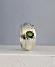 Load image into Gallery viewer, Thick tourmaline donut band vintage sterling silver 
