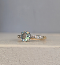 Load image into Gallery viewer, Aquamarine and silver 9ct yellow gold c1920s
