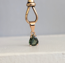 Load image into Gallery viewer, Green Pear sapphire in 9ct yellow gold pendant
