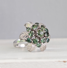 Load image into Gallery viewer, Vintage c1970s Silver Australian sapphire flower cluster
