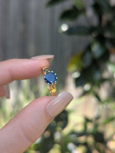 Load image into Gallery viewer, Deep ocean blue Australian sapphire in 9ct claw setting c1980s
