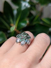 Load image into Gallery viewer, Vintage c1970s Silver Australian sapphire flower cluster

