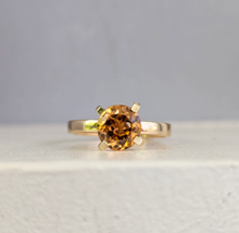Load image into Gallery viewer, Warm honey zircon in 14k yellow gold ring
