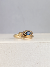 Load image into Gallery viewer, Serpent sapphire protection ring 9ct yellow gold
