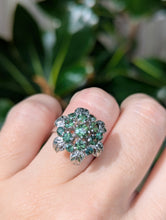 Load image into Gallery viewer, Vintage c1970s Silver Australian sapphire flower cluster
