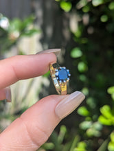 Load image into Gallery viewer, Deep ocean blue Australian sapphire in 9ct claw setting c1980s
