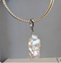 Load image into Gallery viewer, Baroque pearl on vintage Italian omega in sterling silver 925

