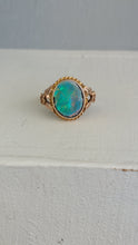 Load image into Gallery viewer, Australian Opal doublet c1930s rosey 9ct gold ring
