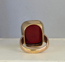 Load image into Gallery viewer, Georgian Carnelian Intaglio signet ring 9ct yellow gold
