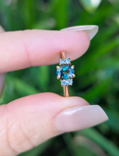Load image into Gallery viewer, Vintage c1980 Parti Sapphire and Diamond Ring in 18ct yellow gold
