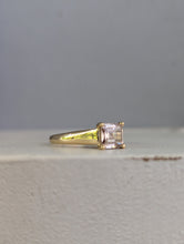 Load image into Gallery viewer, Square cut pale pink Harts Ranges zircon in vintage 9ct
