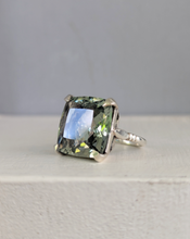 Load image into Gallery viewer, Refreshing prasiolite in vintage sterling silver cocktail ring
