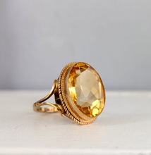 Load image into Gallery viewer, Sunshine citrine with barley twist Birmingham 1973 9ct yellow gold

