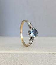 Load image into Gallery viewer, Aquamarine and silver 9ct yellow gold c1920s
