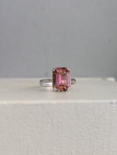 Load image into Gallery viewer, Vibrant vintage Italian Pink tourmaline 18ct white gold.
