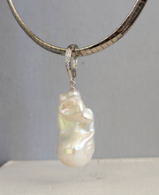 Load image into Gallery viewer, Baroque pearl on vintage Italian omega in sterling silver 925
