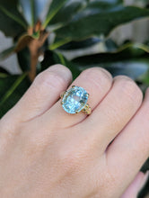 Load image into Gallery viewer, I 💙 the ocean aquamarine cocktail ring in 9ct yellow gold
