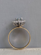 Load image into Gallery viewer, The Marquis de Aquamarine with spinel halo 9ct gold
