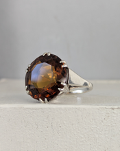 Load image into Gallery viewer, Gothic mid century whiskey citrine in sterling silver
