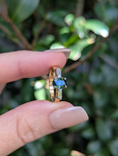 Load image into Gallery viewer, Vintage Sapphire and Diamond ring c1970 in 18ct Yellow and White Gold.
