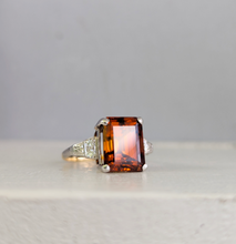 Load image into Gallery viewer, Art Deco c1930 zircon and diamond in 18ct yellow and white gold ring
