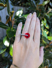 Load image into Gallery viewer, 1980s cherry lucite sterling silver ring by Tego
