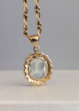 Load image into Gallery viewer, Vintage aquamarine &amp; diamond petal pendant 9ct yellow gold
