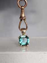Load image into Gallery viewer, Bright lagoon Green Tourmaline pendant 9ct
