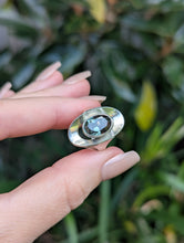 Load image into Gallery viewer, Shield maiden mid century green spinel ring in silver
