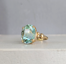Load image into Gallery viewer, I 💙 the ocean aquamarine cocktail ring in 9ct yellow gold
