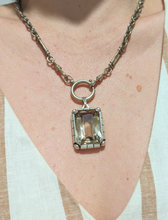 Load image into Gallery viewer, German mid century smokey quartz pendant &amp; chain in silver
