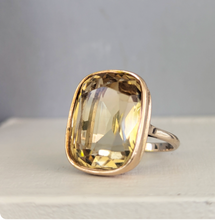Load image into Gallery viewer, Impressive citrine cocktail ring 9ct yellow gold.
