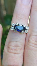 Load image into Gallery viewer, Striking vintage sapphire and diamond ring 18ct
