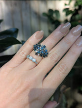 Load image into Gallery viewer, East West vintage Australian sapphire ring c1970s silver
