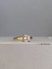 Load image into Gallery viewer, Square cut pale pink Harts Ranges zircon in vintage 9ct
