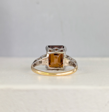 Load image into Gallery viewer, Art Deco c1930 zircon and diamond in 18ct yellow and white gold ring
