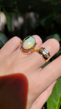 Load image into Gallery viewer, Vintage solid white opal ring 9ct
