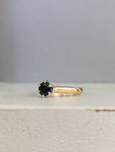 Load image into Gallery viewer, Bright dark blue Australian sapphire in handmade 18ct yellow and white gold
