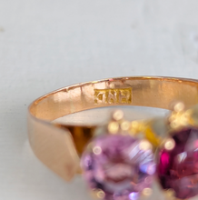 Load image into Gallery viewer, Australian Harlequin four stone ring 18ct rosey gold
