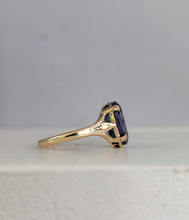 Load image into Gallery viewer, Glowing cosmic tanzanite in vintage 9ct yellow gold ring
